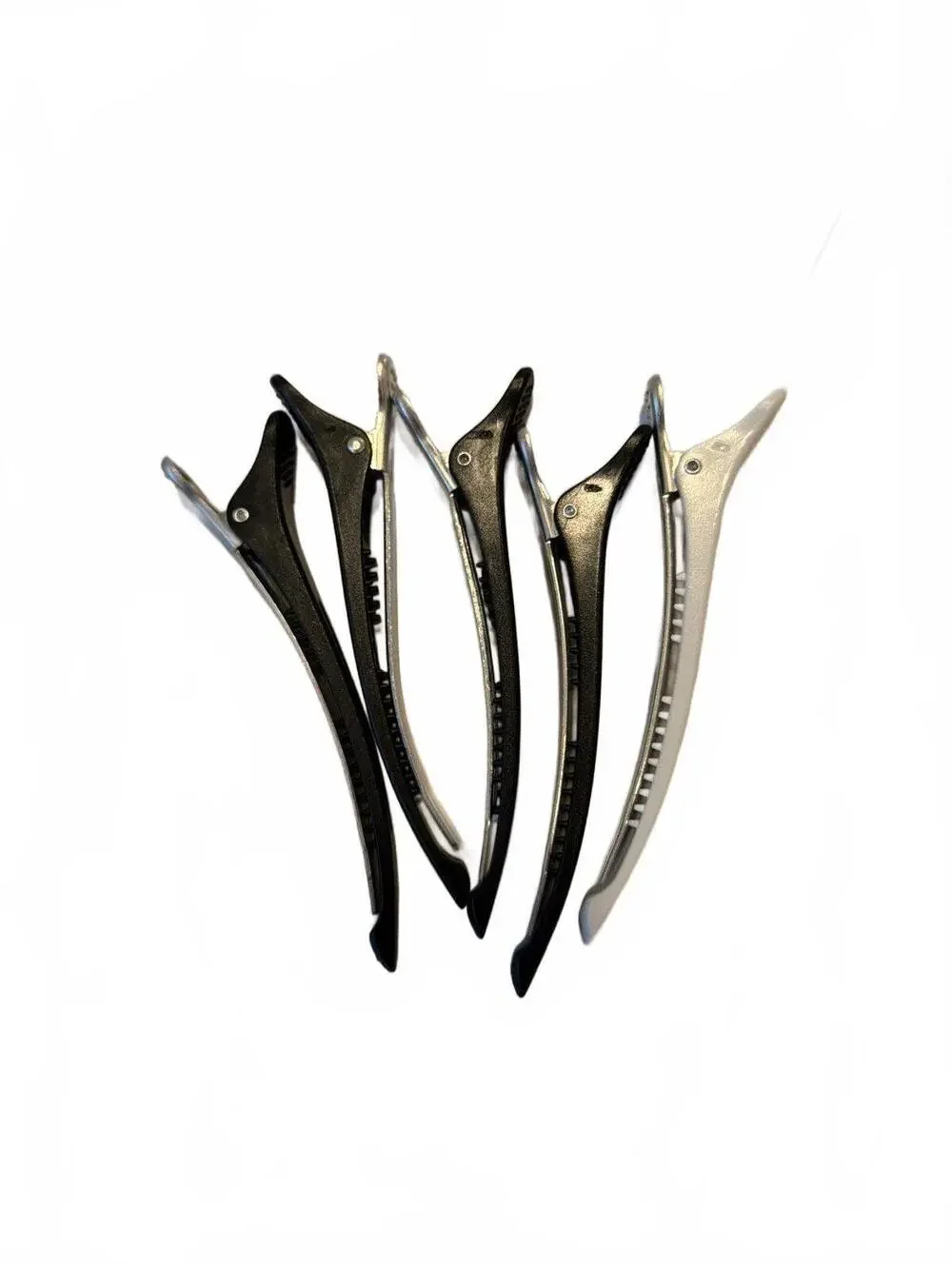 Set of 5 Black Silver White Hair Clips
